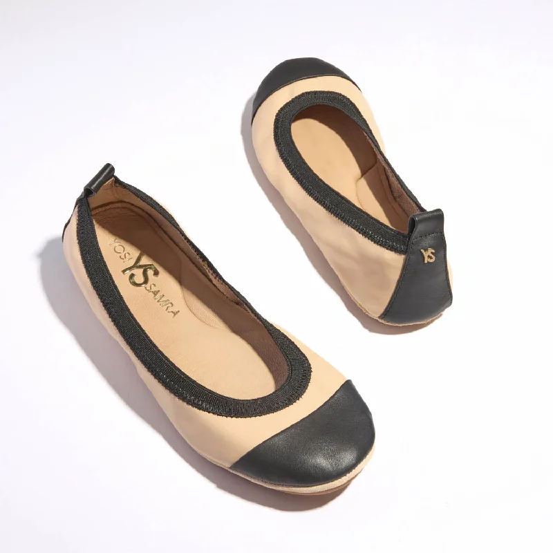 Samantha Foldable Ballet Flat in Nude Leather