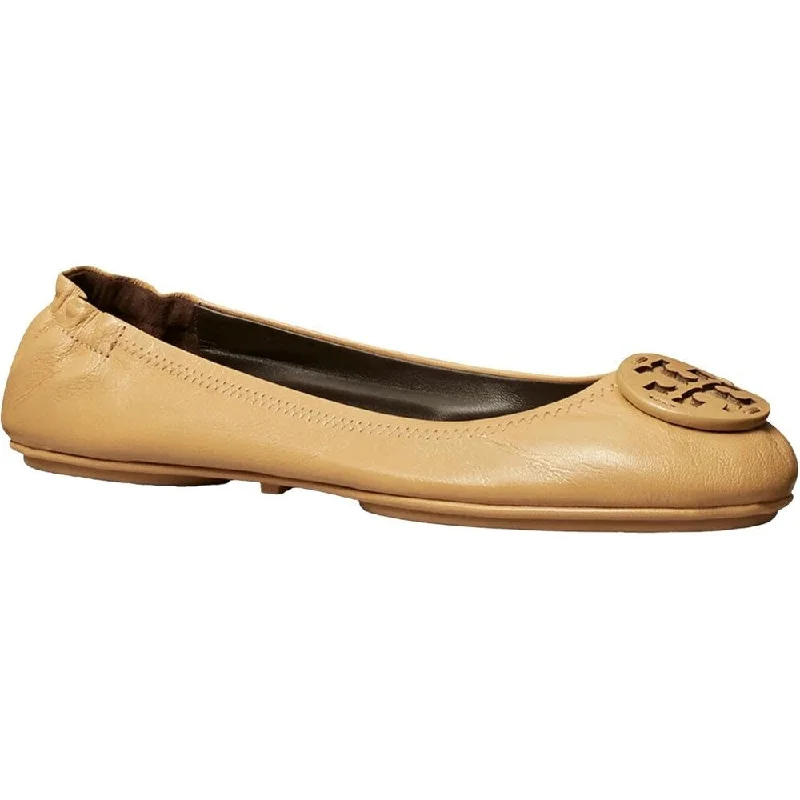 Tory Burch Womens Minnie Travel Ballet Flats Ginger Shortbread