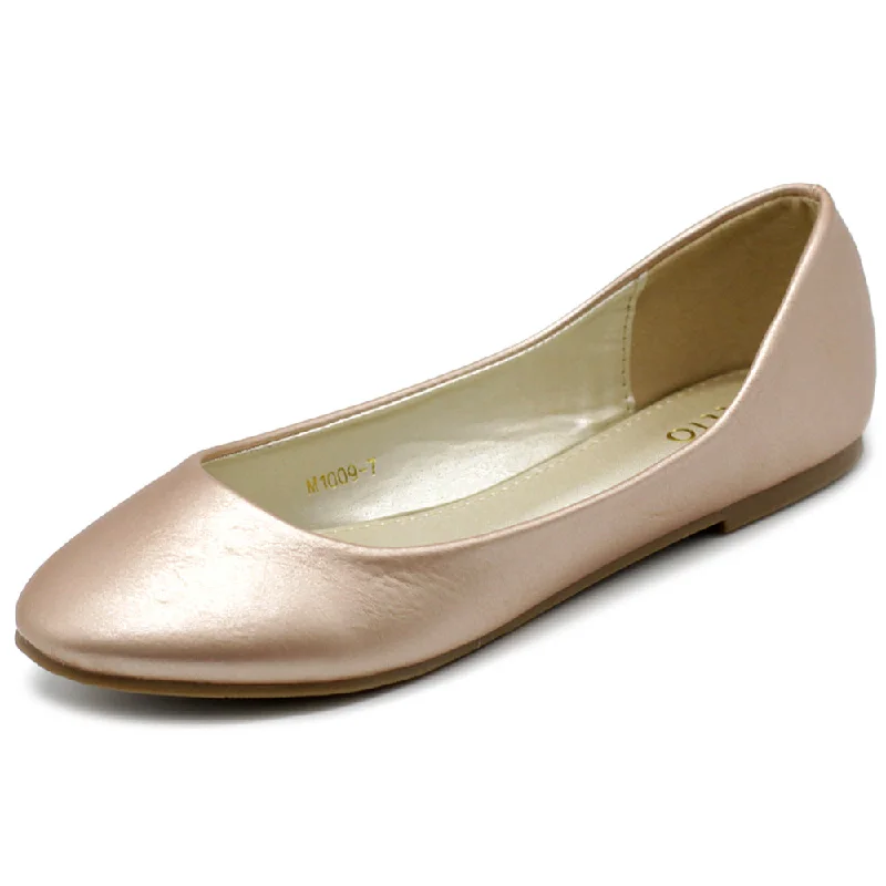 Ollio Women's Shoe Ballet Basic Light Comfort Low Heel Flat