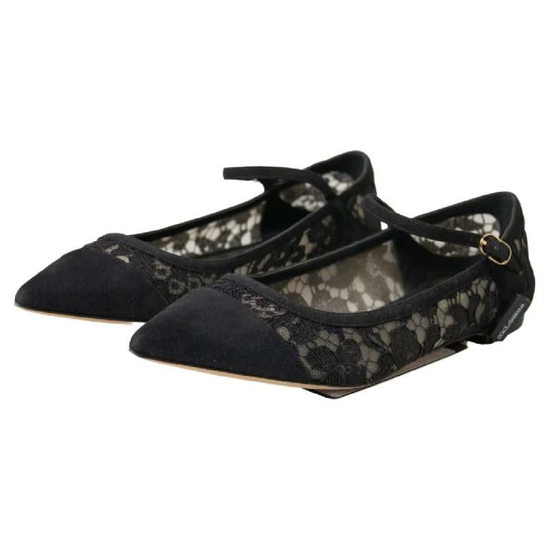 Dolce & Gabbana Elegant Black Lace Women's Flats