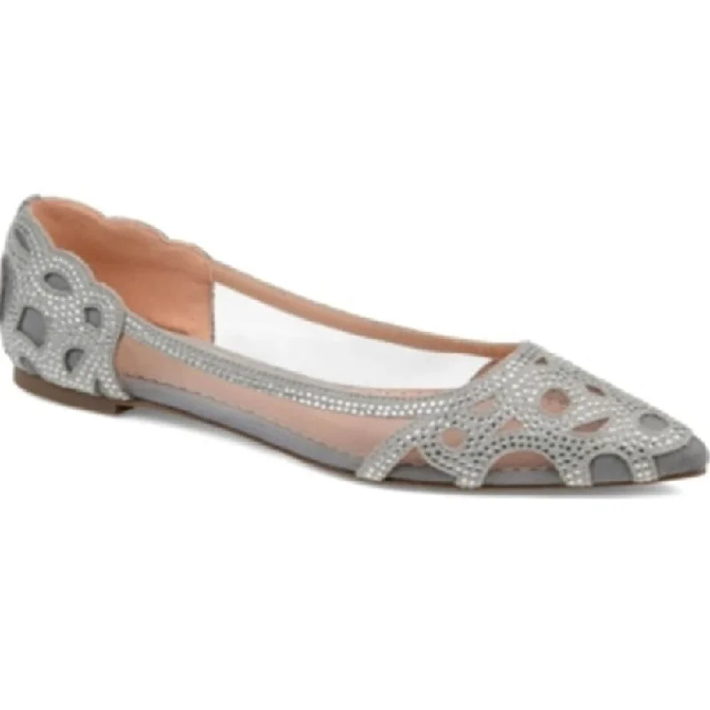 Journee Collection Women's Batavia Embellished Flats Gray Size 9M - 7.5 M