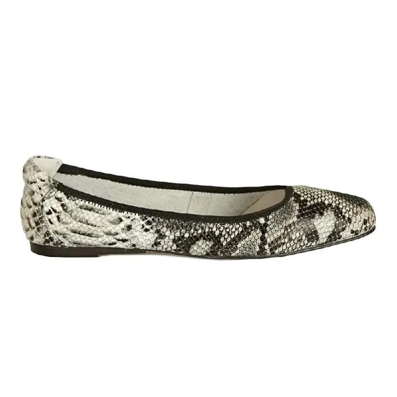 Barnes - Grey Snakeprint Leather Flats (EU40 only)