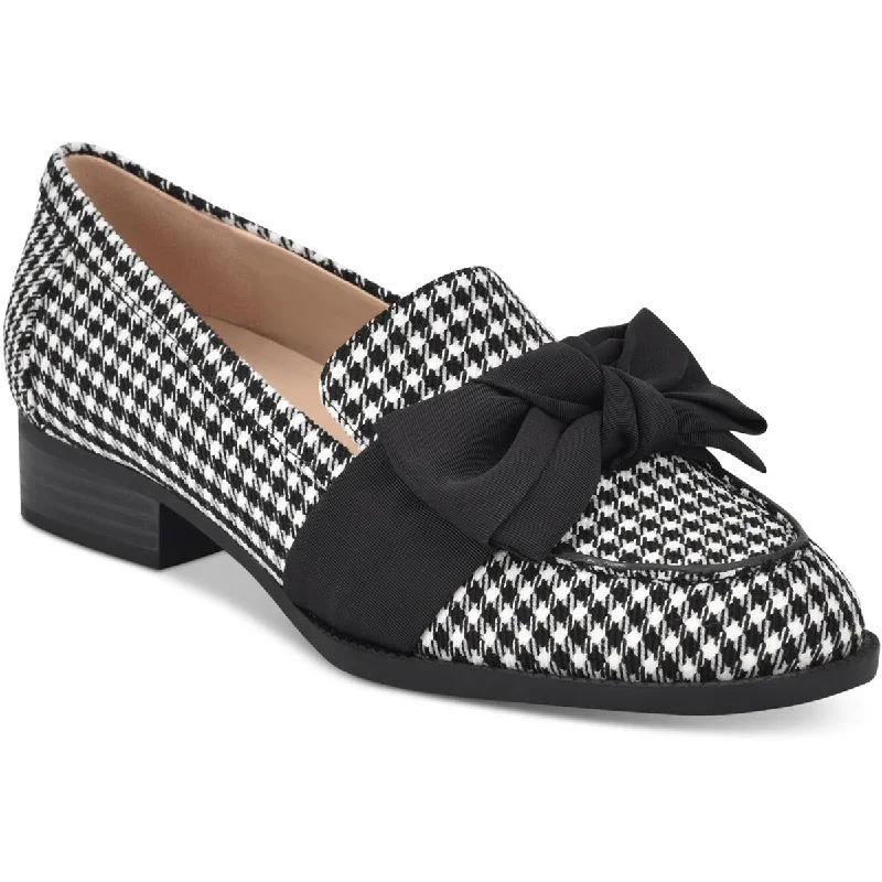 Bandolino Womens Lindio 2 Bow Houndstooth Loafers