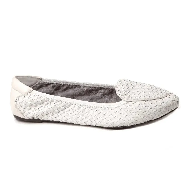 Clapham - White Woven Leather Loafers