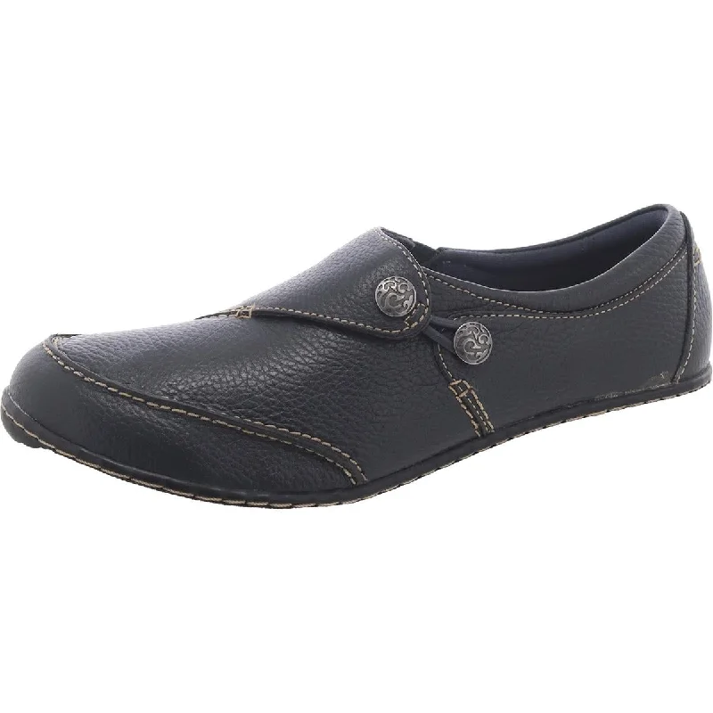 Clarks Womens Faux Leather Laceless Loafers