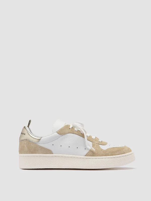 MOWER 110 - White Leather and Suede Low Top Sneakers