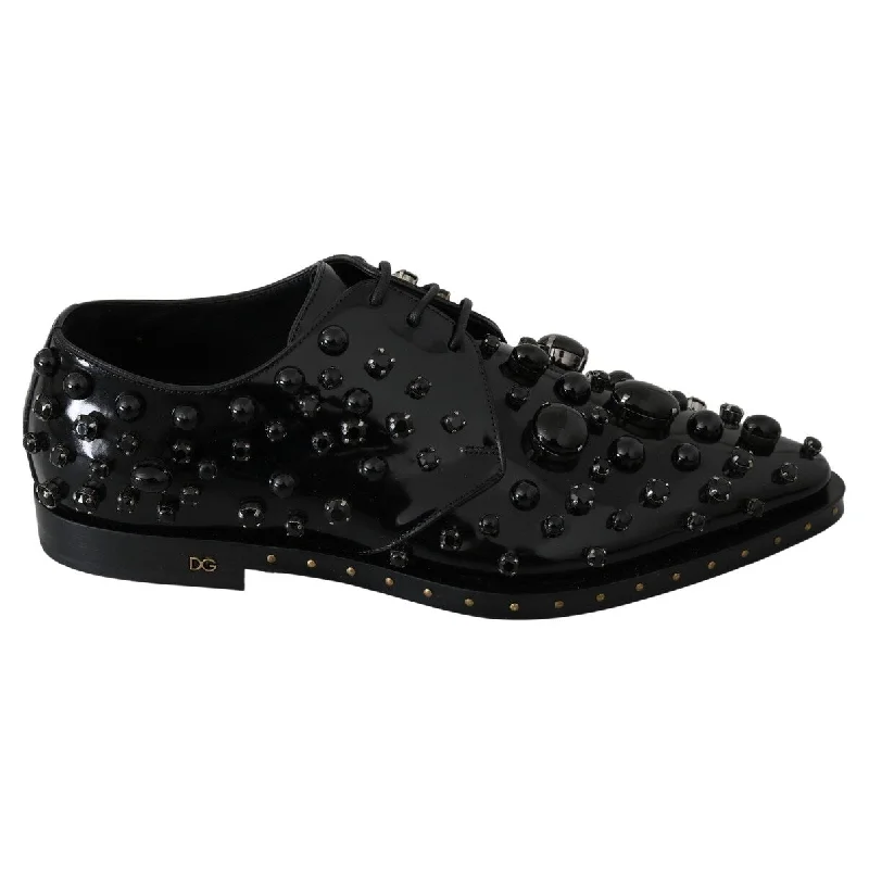 Dolce & Gabbana Elegant Black Dress Shoes with Women's Crystals