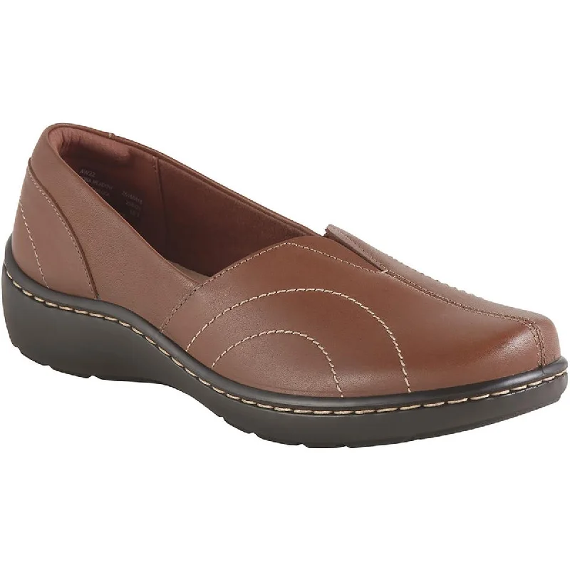 Clarks Womens Cora Meadow  Leather Arch Support Flats Shoes