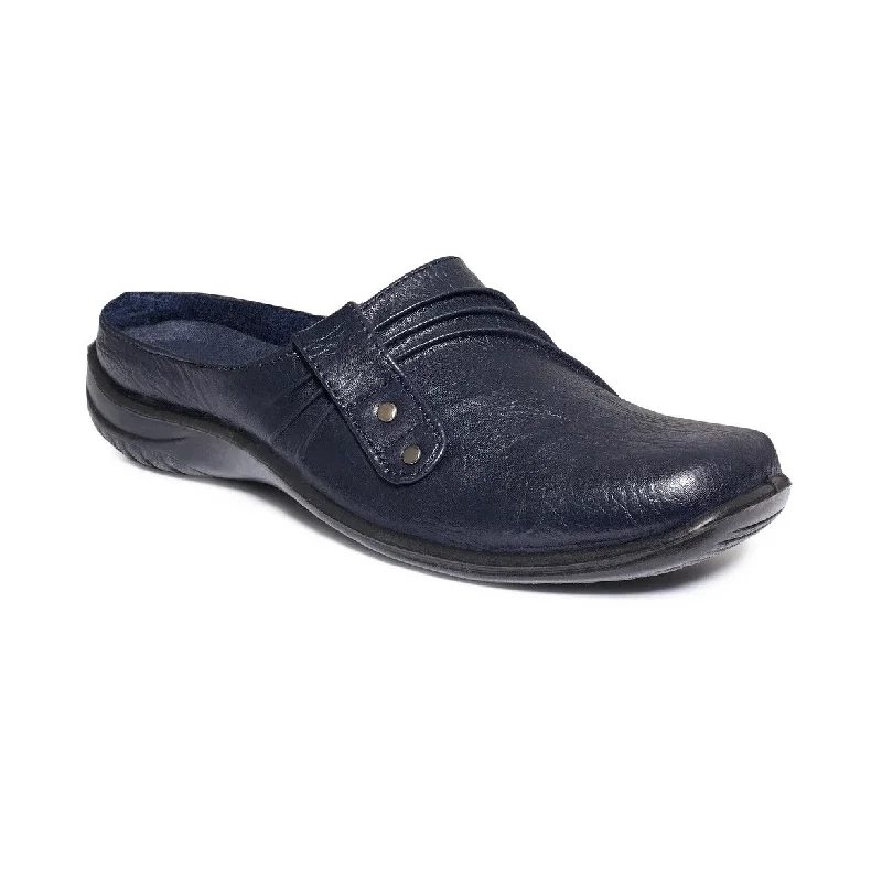 Easy Street Women's Holly Comfort Mules Shoes Navy Size 12 W - 12 W