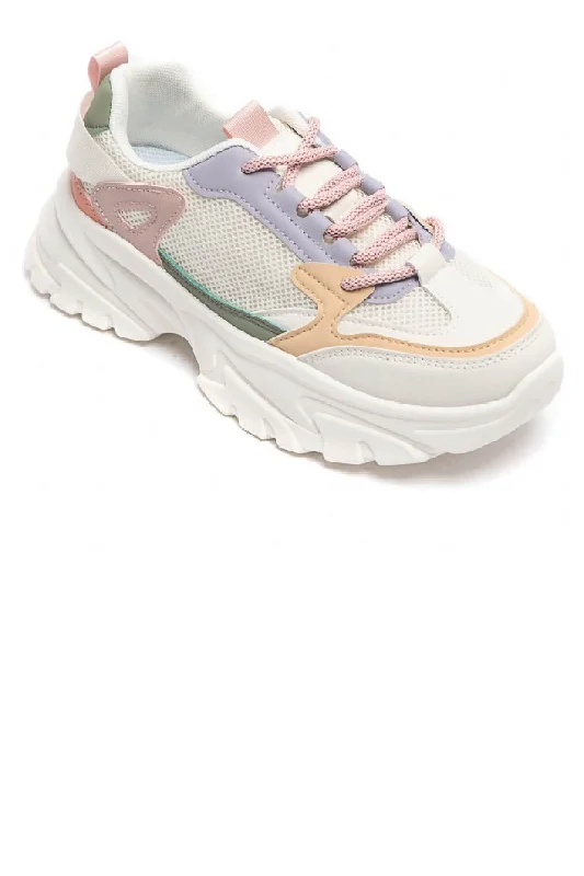 MULTI COLOUR LACE UP CHUNKY FASHION DESIGNER TRAINERS