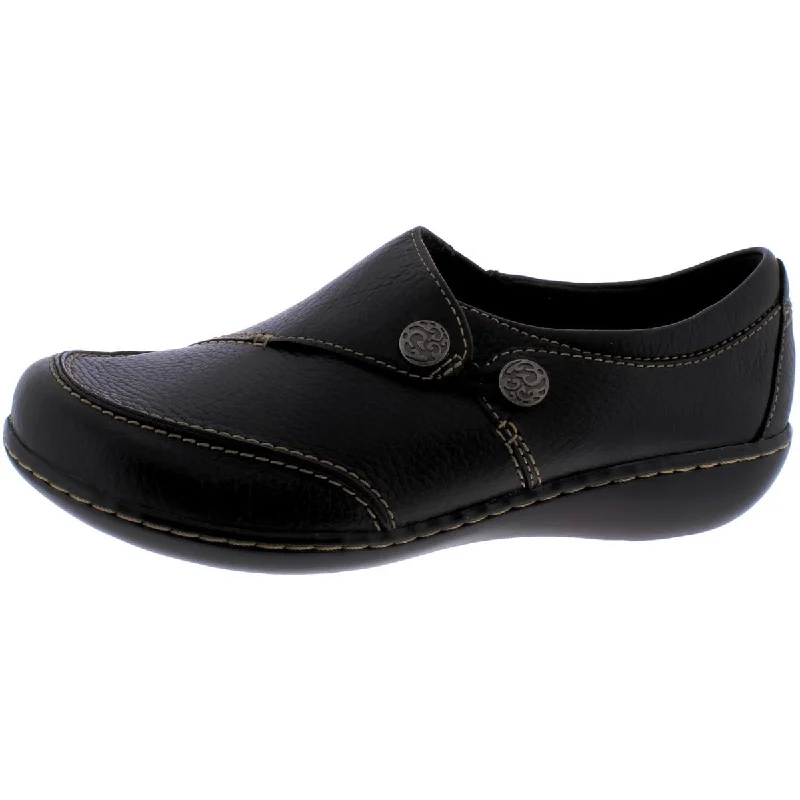 Clarks Womens Ashland Lane Q Pebbled Leather Loafers