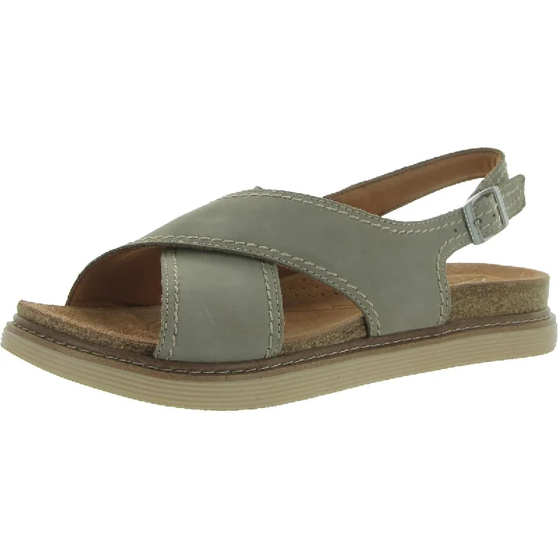 Clarks Womens ARWELL SLING Faux Leather Round toe Slingback Sandals