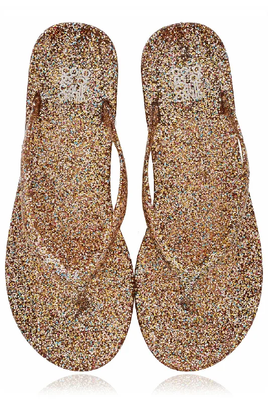 COLORS OF CALIFORNIA GLITTER Peach Thong Flip Flops