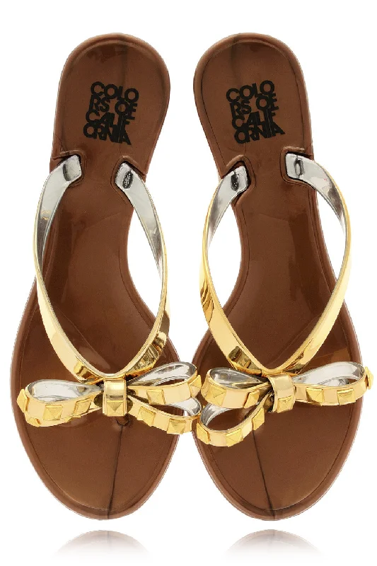 COLORS OF CALIFORNIA JACQUELINE Gold Flip Flops