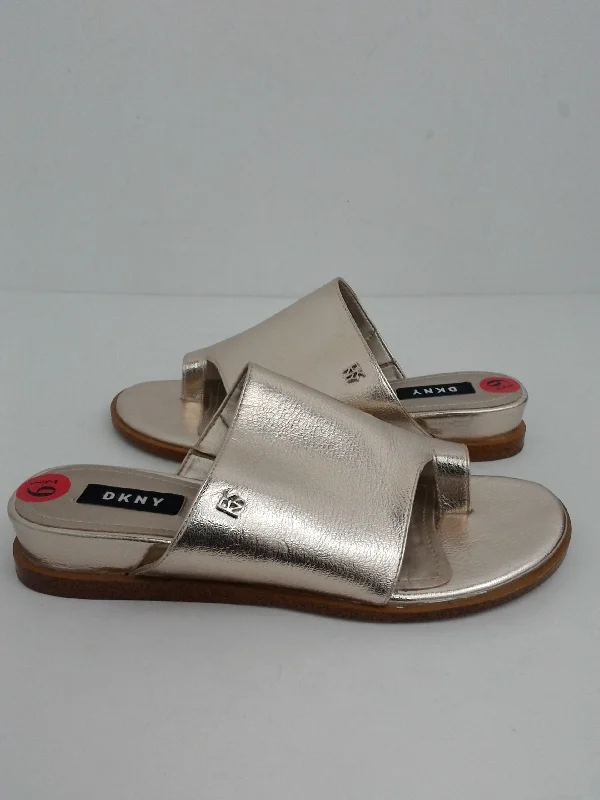 DKNY Women's Gold Wedge Sandal Size 6.5