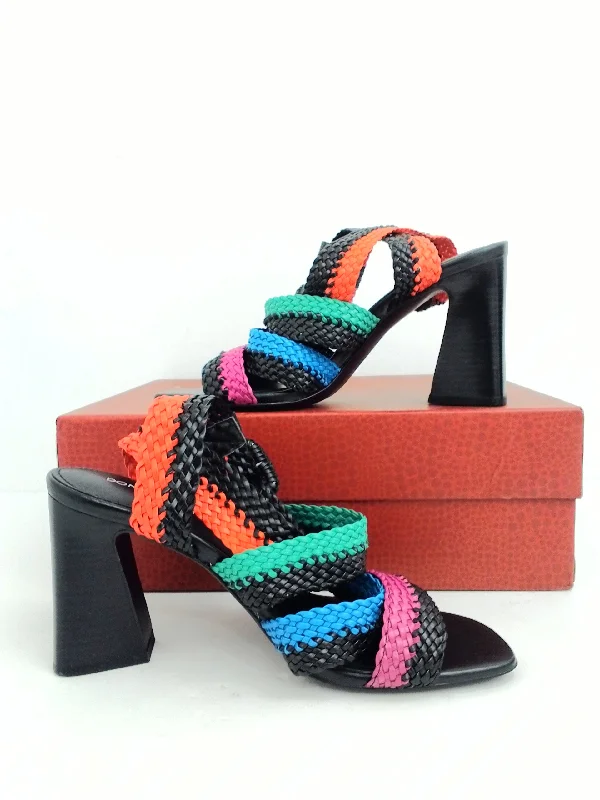 Donald Pliner Women's Rinata Black/Pink/Orange/Blue/Green Heeled Sandal Size 6 M