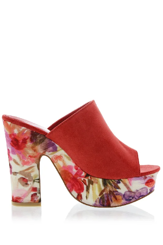 FRANCESCO MILANO PRIMAVERA Red Floral Sandals