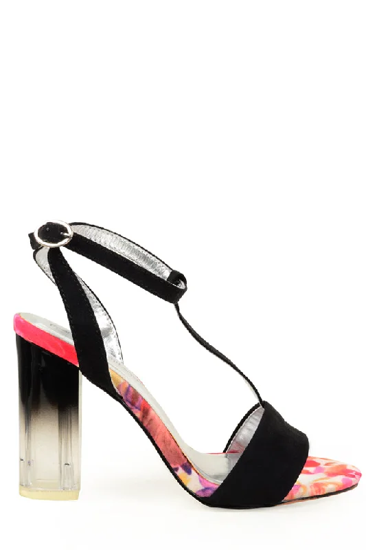 FRANCESCO MILANO WELIE Black Floral Sandals