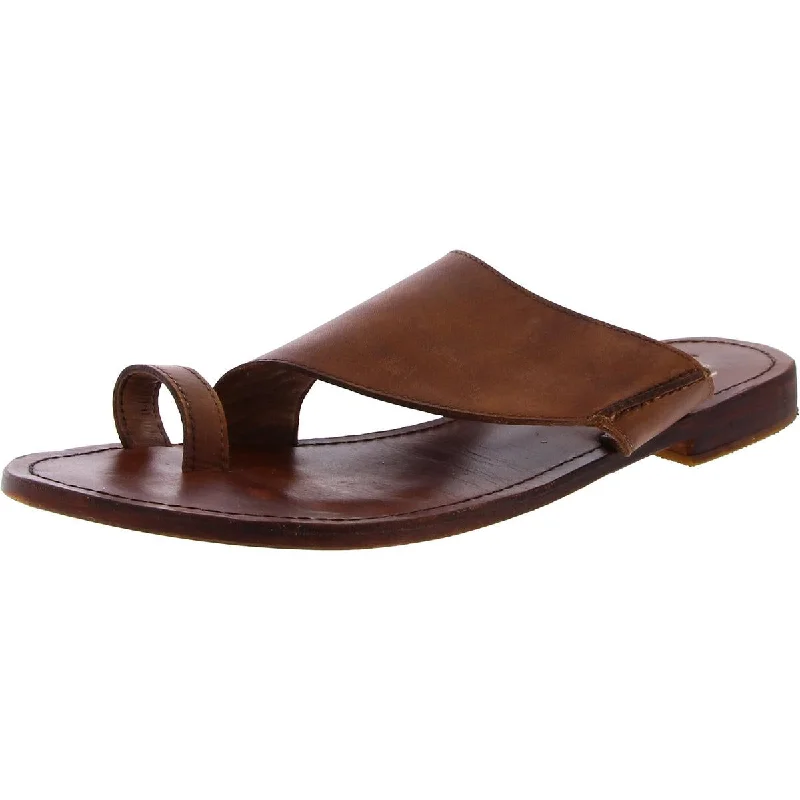 Free People Womens Sant Antoni Leather Toe Loop Slide Sandals