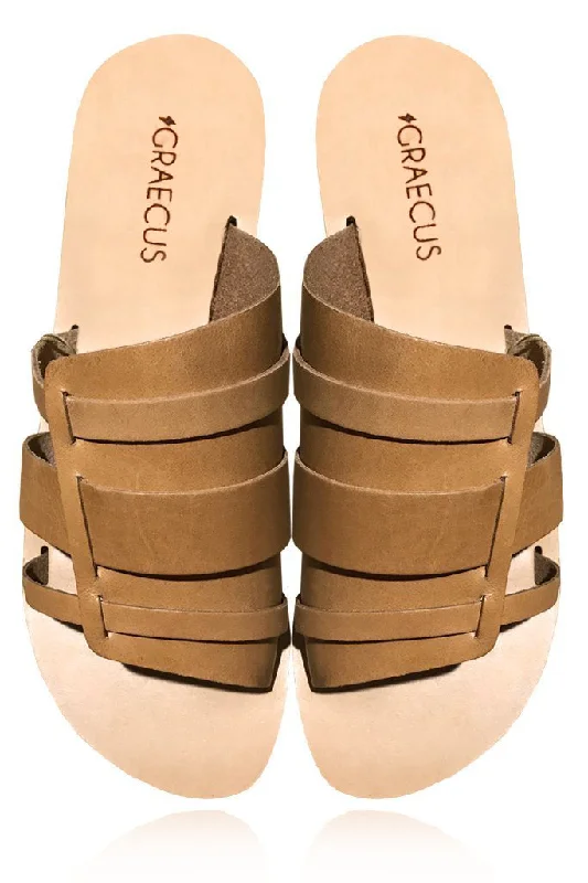 Desmi Beige Leather Sandals