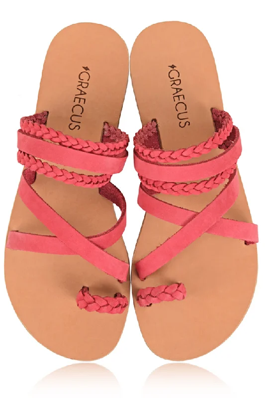 Themis Pink Leather Sandals