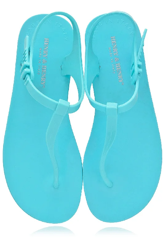 HENRY & HENRY ATHENA Light Blue Rubber Women Sandals