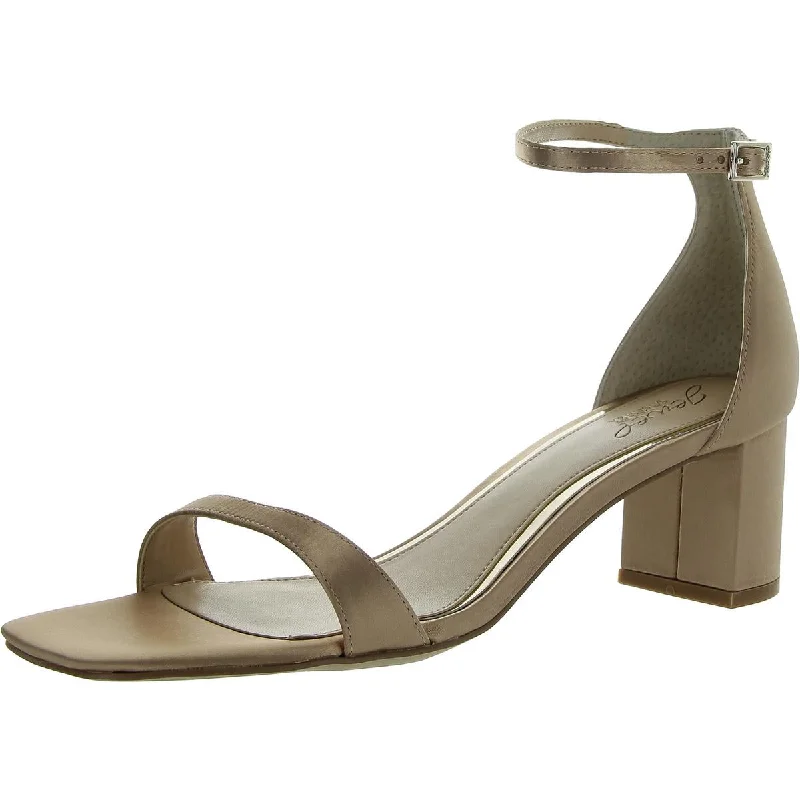 Jewel Badgley Mischka Womens REESE Square toe Block heel Ankle Strap