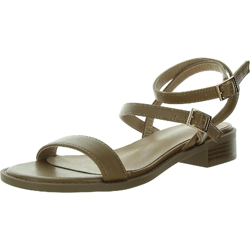 Journee Collection Womens Faux Leather Round Toe Ankle Strap