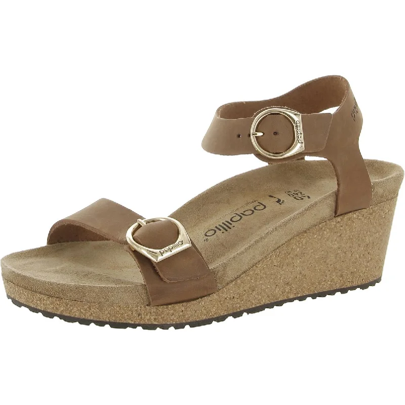 Papillio by Birkenstock Womens Leather Footbed Wedge Sandals