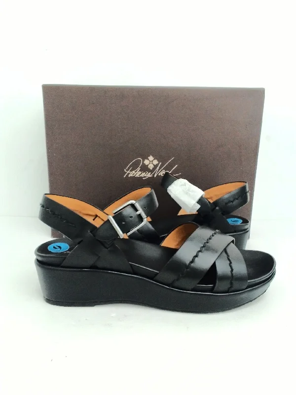 Patricia Nash Women's Leila Black Leather Sandal Size 9 M