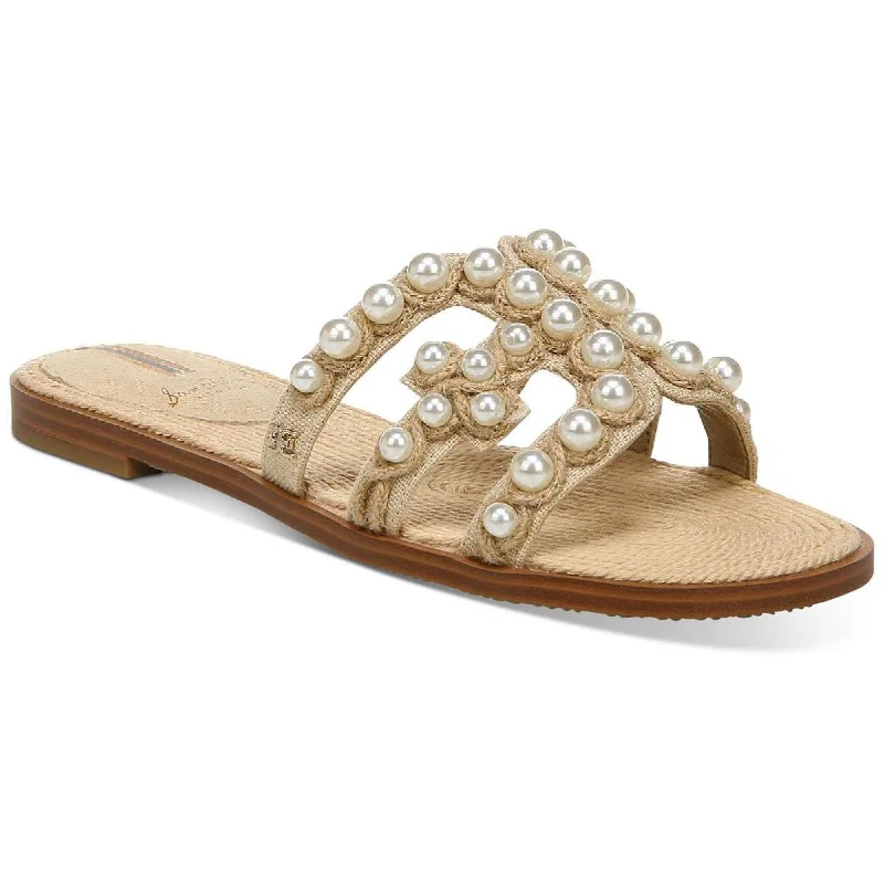 Sam Edelman Womens Bay 22 Canvas Embellished Slide Sandals