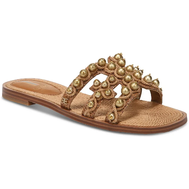 Sam Edelman Womens Bay Soleil Raffia Slip-On Slide Sandals