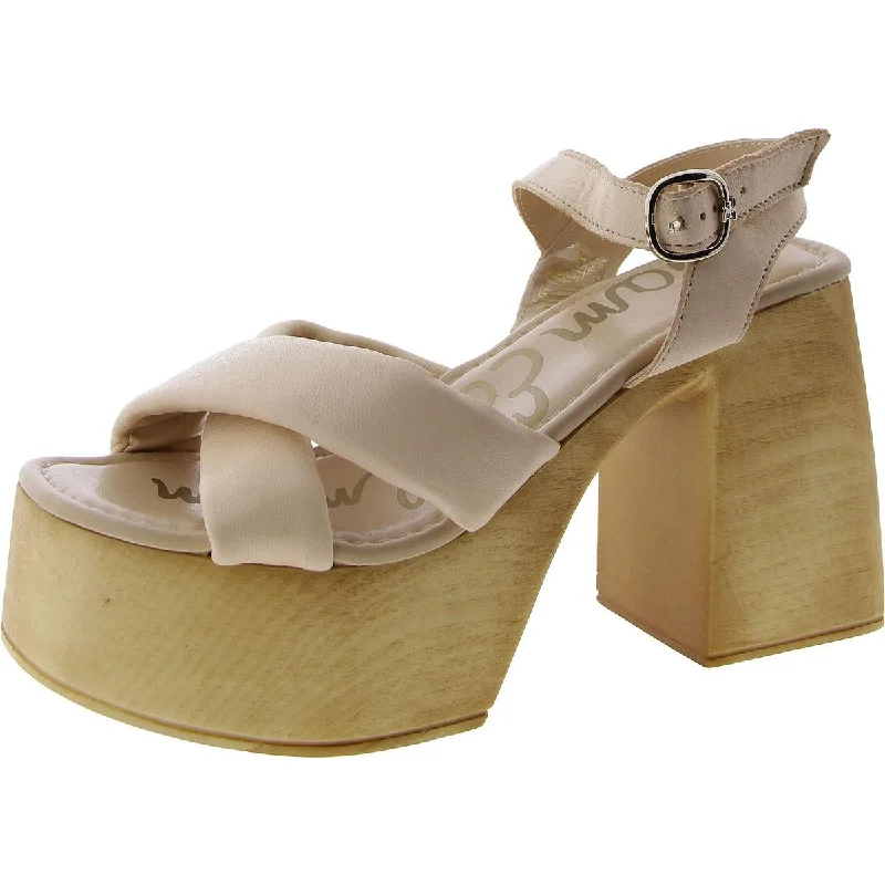 Sam Edelman Womens Leather Ankle Strap Block Heel