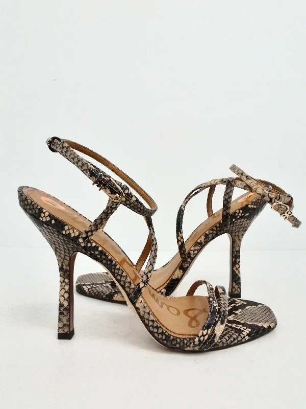 Sam Edelman Women's Snake Print Heeled Sandals Size 10 M