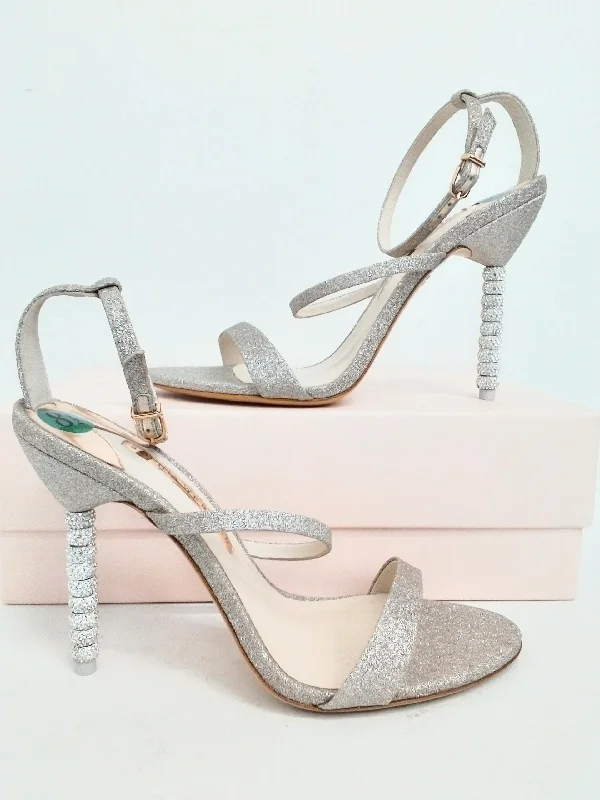 Sophia Webster Women's Champagne Sparkly Heeled Sandal Size 40