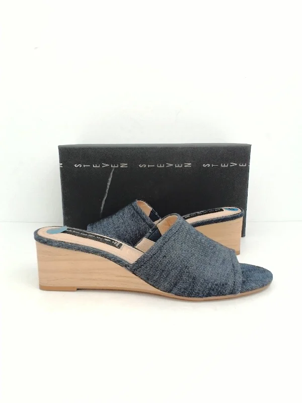 Steven By Steve Madden Lemur Denim Blue Wedge Sandal Size 9 M