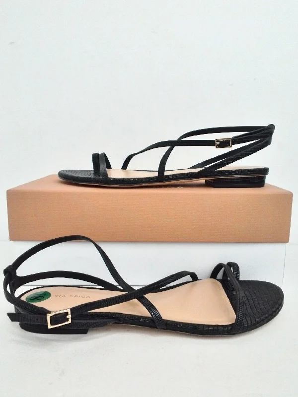 Via Spiga Women's Calandre Black Sandal Size 8.5 M